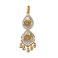 Ethiopian Welo Opal and White Zircon Pendant in Vermeil Yellow Gold Over Sterling Silver 1.00 ctw - Sticky add to cart bar