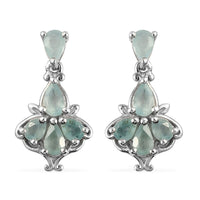 Premium Grandidierite Dangle Earrings in Platinum Over Sterling Silver 1.85 ctw