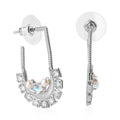 Rainbow Moonstone, Freshwater Pearl and White Zircon Earrings in Platinum Over Sterling Silver 2.80 ctw - Sticky add to cart bar