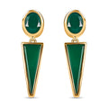 GP Art Deco Collection Green Onyx Earrings in Vermeil Yellow Gold Over Sterling Silver 9.20 ctw (Del. in 5-7 Days) - Sticky add to cart bar