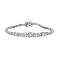 Doorbuster Moissanite Graduate Bracelet in Platinum Over Sterling Silver (7.25 In) 14.50 ctw - Sticky add to cart bar