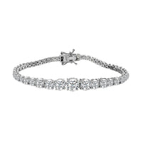 Doorbuster Moissanite Graduate Bracelet in Platinum Over Sterling Silver (7.25 In) 14.50 ctw