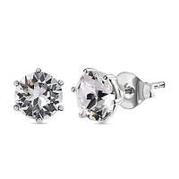 White Swarovski Crystal Earrings in Sterling Silver 2.20 ctw