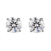 950 Platinum Moissanite Solitaire Stud Earrings 1.90 ctw