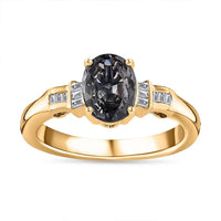 Doorbuster Luxoro 10K Yellow Gold AAA Tanzanian Platinum Spinel and G-H I2 Diamond Ring 1.40 ctw