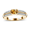Natural Golden Tanaanite, White Zircon Ring in Vermeil YG Over Sterling Silver (Size 10.0) 0.80 ctw - Sticky add to cart bar