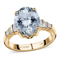 Luxoro 10K Yellow Gold Premium Mangoro Aquamarine and Diamond Ring 3.10 ctw (Del. in 5-7 Days) - Sticky add to cart bar