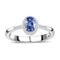 Luxoro 10K White Gold Premium Ceylon Blue Sapphire and G-H I3 Diamond Ring 1.15 ctw (Del. in 7-10 Days) - Sticky add to cart bar