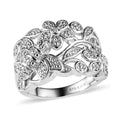 Karis White Diamond Accent Bee and Floral Ring in Platinum Bond (Size 10.0) - Sticky add to cart bar
