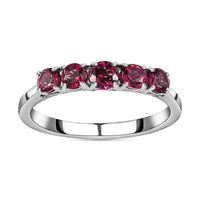 Rhapsody 950 Platinum AAAA Ouro Fino Rubellite 5 Stone Ring (Size 6.0) 5 Grams 0.90 ctw