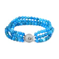 Pink Morganite, Aquamarine, Heliodor Beaded 3 Row Bracelet in Rhodium Over Sterling Silver (6.50 In) 88.85 ctw - Sticky add to cart bar