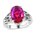 Volcanic Quartz (Triplet) Solitaire Ring in Platinum Over Sterling Silver (Size 10.0) 6.40 ctw - Sticky add to cart bar