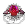 Volcanic Quartz (Triplet) and Multi Gemstone Cocktail Ring in Platinum Over Sterling Silver 5.20 ctw - Sticky add to cart bar