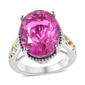 Karis Radiant Orchid Quartz (Triplet) Solitaire Ring in 18K YG Plated and Platinum Bond (Size 10.0) 9.35 ctw - Sticky add to cart bar