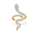 Moissanite Snake Ring in Platinum Over Sterling Silver (Size 5.0) 0.65 ctw - Sticky add to cart bar