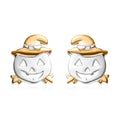 14K Yellow Gold Over and Sterling Silver Halloween Pumpkin Earrings 3.85 Grams - Sticky add to cart bar