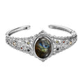 Karis Malagasy Labradorite, Multi Gemstone Cuff Bracelet in Platinum Bond (6.50 In) 18.35 ctw - Sticky add to cart bar