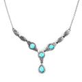 Sleeping Beauty Turquoise Necklace 18 Inches in Stainless Steel 2.10 ctw - Sticky add to cart bar