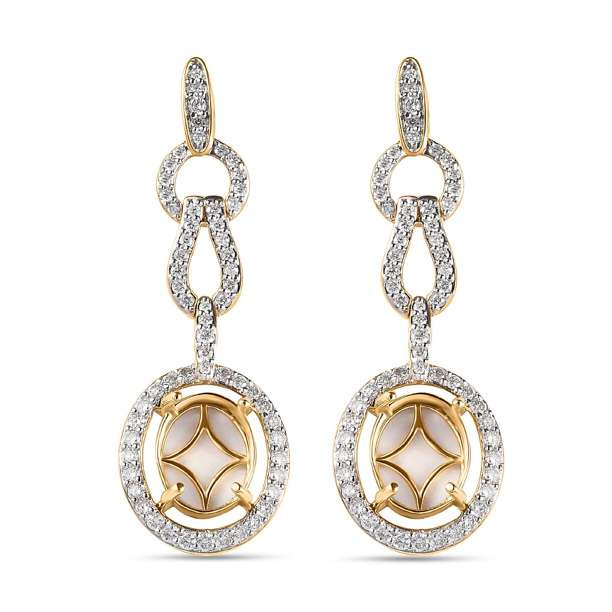 Luxoro 10K Yellow Gold Diamond G-H I2 Dangling Earrings 1.50 ctw