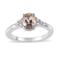 AAA Marropino Morganite, White Zircon Ring in Platinum Over Sterling Silver (Size 10.0) 1.00 ctw - Sticky add to cart bar