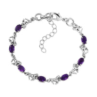 Karis African Amethyst Bracelet in Platinum Bond (6.508.0In) 3.00 ctw