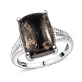 Matrix Silver Shungite Split Shank Ring in Sterling Silver (Size 10.0) 4.90 ctw - Sticky add to cart bar