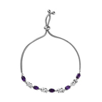 Karis African Amethyst Bolo Bracelet in Platinum Bond 2.00 ctw