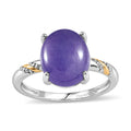 Green Jade (D) Solitaire Ring in 14K YG and Platinum Over Sterling Silver (Size 10.0) 4.00 ctw - Sticky add to cart bar