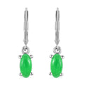 Green Jade (D) Lever Back Earrings in Sterling Silver 1.25 ctw - Sticky add to cart bar
