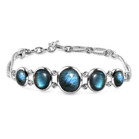 Karis Malagasy Labradorite Bracelet in Platinum Bond (6.50-8.00In) 14.00 ctw
