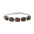 Coffee Obsidian Bracelet in Stainless Steel (7.25 In) 14.90 ctw - Sticky add to cart bar