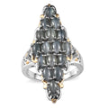 Doorbuster Premium Chrysoberyl Cat's Eye and White Zircon Elongated Ring in Vermeil YG and Platinum Over Sterling Silver (Size 7.0) 5.90 ctw - Sticky add to cart bar