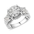 10K White Gold G-H I2 Diamond Floral Ring 7.10 Grams 1.00 ctw (Del. in 7-10 Days) - Sticky add to cart bar