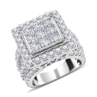 10K White Gold G-H I2 Diamond Ring 10 Grams 4.00 ctw (Del. in 7-10 Days)