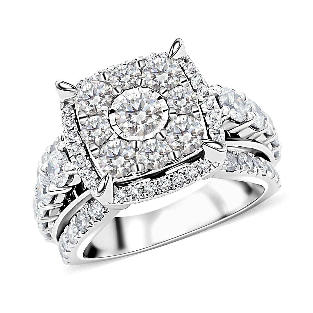 10K White Gold Diamond G-H I2 Ring (Size 10.0) 8.40 Grams 3.00 ctw (Del. in 7-10 Days)