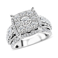 10K White Gold Diamond G-H I2 Ring (Size 10.0) 8.40 Grams 3.00 ctw (Del. in 7-10 Days)