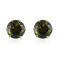 Premium Bohemian Moldavite Stud Earrings in Vermeil Yellow Gold Over Sterling Silver 3.35 ctw - Sticky add to cart bar