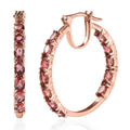 Premium Blush Tourmaline Hoop Earrings in Vermeil Rose Gold Over Sterling Silver 3.65 ctw - Sticky add to cart bar