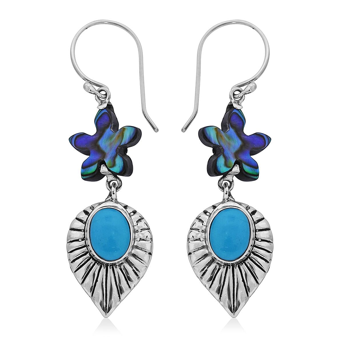 Starfish Dangle Earrings in Sterling Silver 2.00 ctw