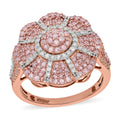 Natural Pink and White Diamond Ring in Vermeil Rose Gold Over Sterling Silver (Size 7.0) 1.00 ctw - Sticky add to cart bar