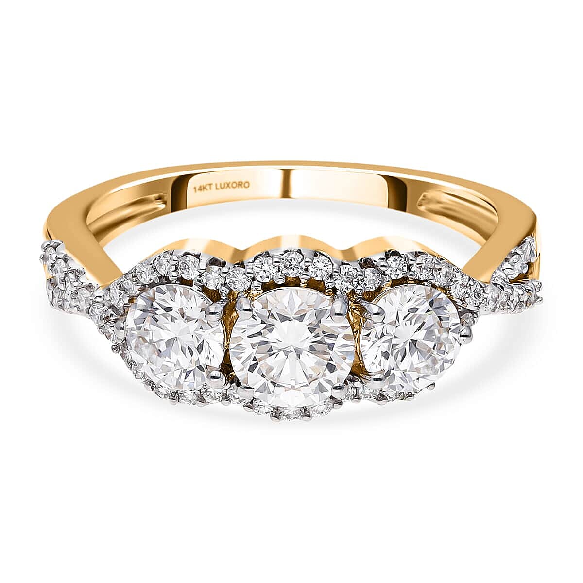 Luxoro 14K Yellow Gold Luxuriant Lab Grown Diamond E-F VS Ring 1.60 ctw (Del. in 7-10 Days)