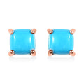 Sleeping Beauty Turquoise Solitaire Stud Earrings in 14K Rose Gold Over Sterling Silver 1.20 ctw - Sticky add to cart bar