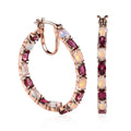Tanzanian Rhodolite Garnet and Ethiopian Welo Opal Inside Out Hoop Earrings in Vermeil Rose Gold Over Sterling Silver 6.75 ctw - Sticky add to cart bar