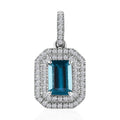 Luxoro 14K White Gold AAA Monte Belo Indicolite and Diamond G-H I3 Pendant 1.30 ctw - Sticky add to cart bar