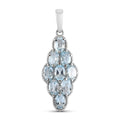 Sky Blue Topaz Elongated Pendant without Chain in Stainless Steel 4.75 ctw - Sticky add to cart bar
