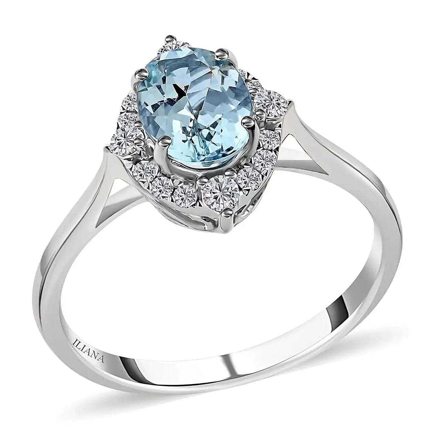 Certified & Appraised Iliana 18K White Gold AAA Santa Maria Aquamarine and G-H SI Diamond Ring 1.50 ctw