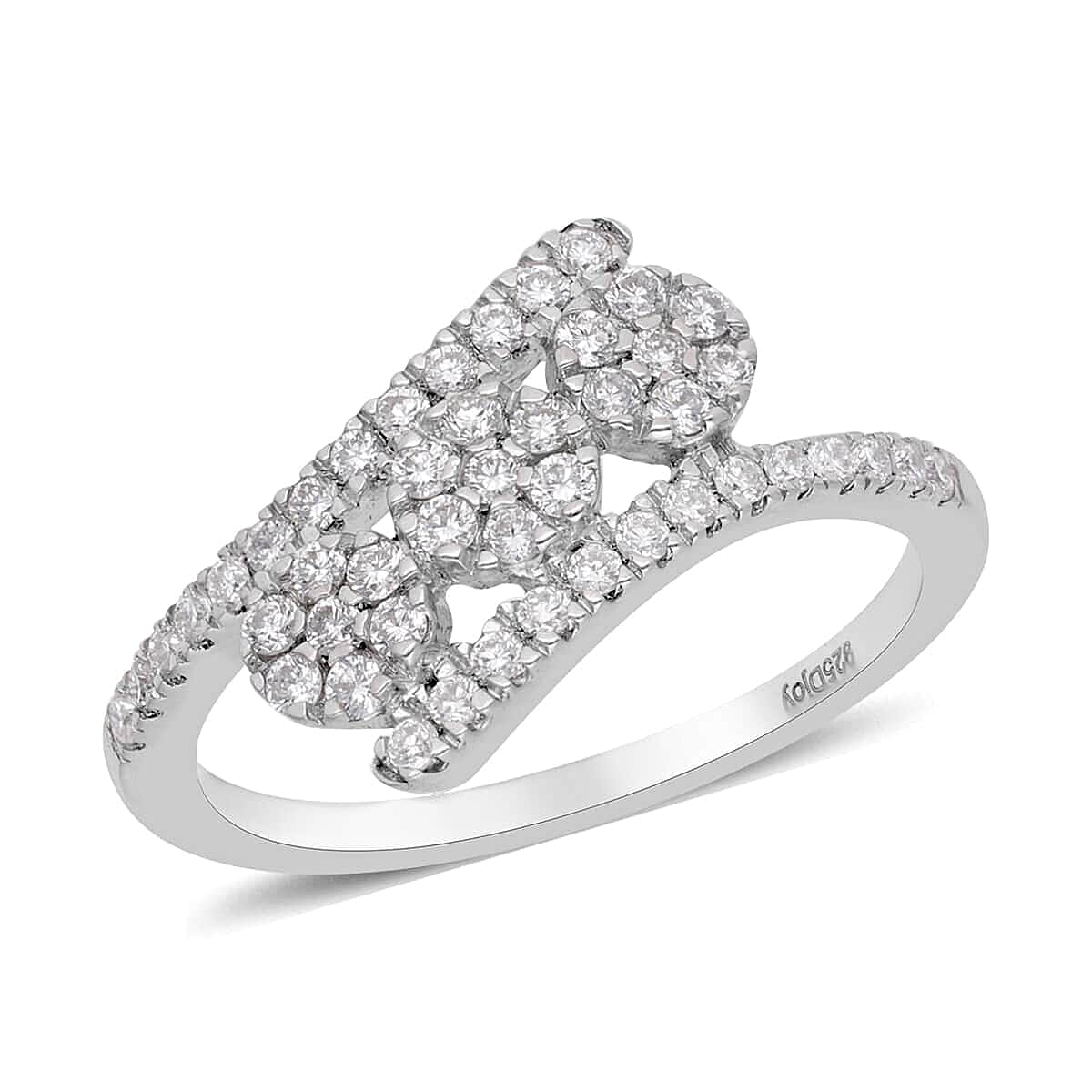 Luxuriant Lab Grown Diamond G-H SI Ring in Platinum Over Sterling Silver 0.50 ctw