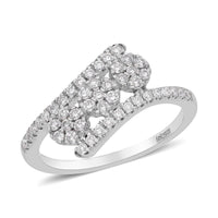 Luxuriant Lab Grown Diamond G-H SI Ring in Platinum Over Sterling Silver 0.50 ctw
