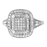 White Diamond Ring in Platinum Over Sterling Silver (Size 10.0) 0.49 ctw