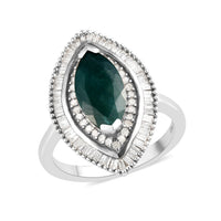 AAA Grandidierite and Diamond Double Halo Ring in Platinum Over Sterling Silver 2.40 ctw
